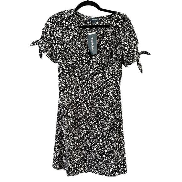 NWT ModCloth Just Gotta Have It Mini Dress Black Ditsy Floral Women’s Size 2 - Picture 5 of 11